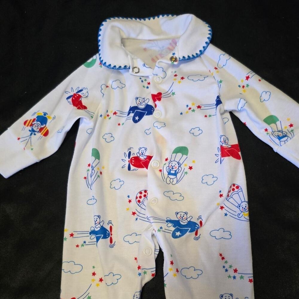 Vintage 1970s white baby romper